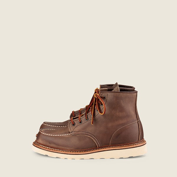 Red Wing Heritage Boots Classic Moc – 6-inch Rough & Tough Leather - Khaki - Mens IXD679123